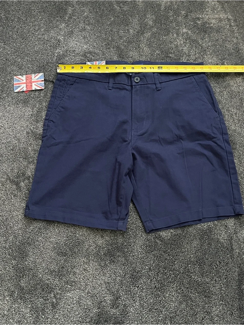 NWT English Laundry Men's Navy Blue Flat Front Chino Shorts Stretch Size 34